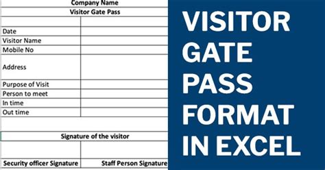 visitors gate pass format|Visitor Gate Pass Format in Excel .